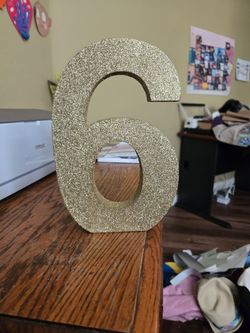 Number 6 glitter