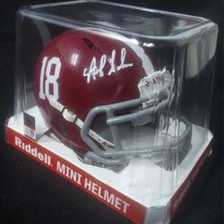 Nick Saban Autographed Alabama Riddell #18 Beckett Witnessed Mini Helmet 