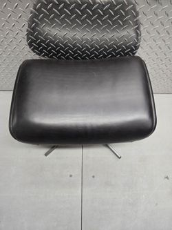 Article Black Genuine Leather Modern Swivel Ottoman