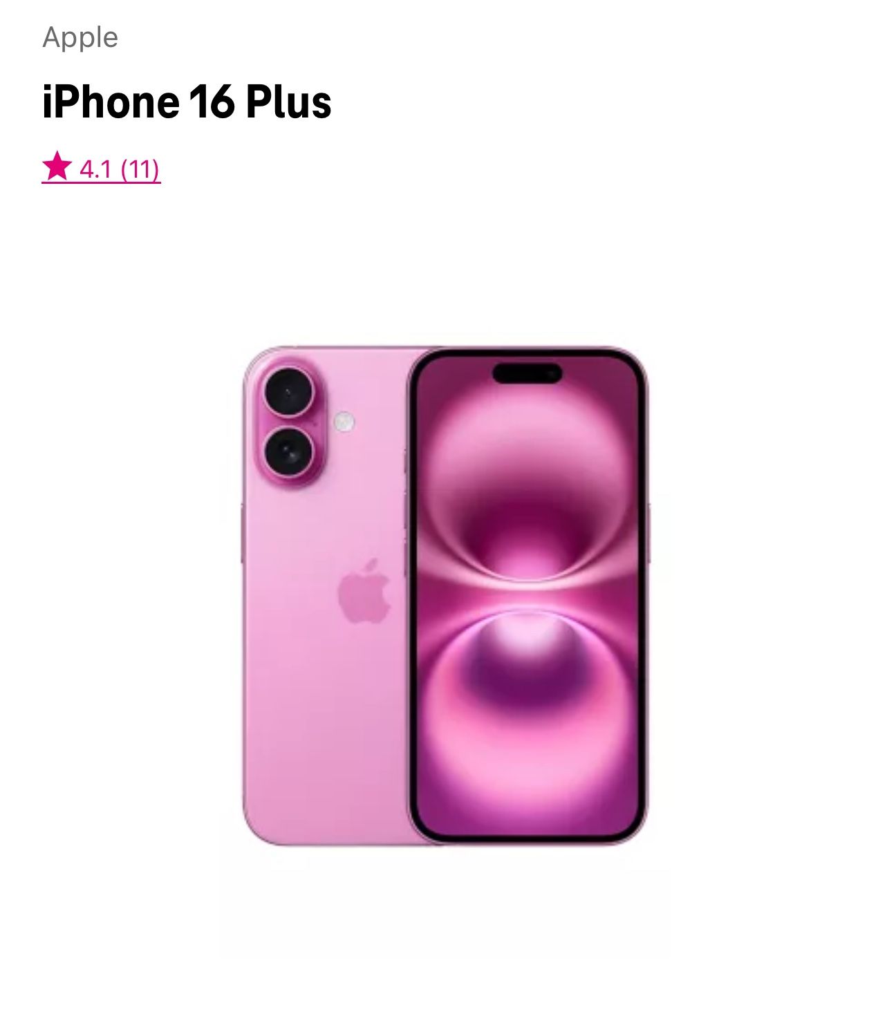 Pink iPhone 16+