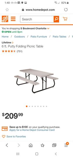 New in box 6 ft folding picnic table