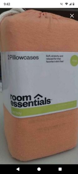 Room Essentials 2 King Jersey Pillowcases Sun Orange New