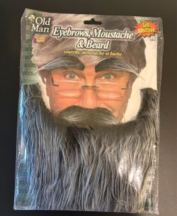 New Old Man Costume Eyebrows, Moustache & Beard Set