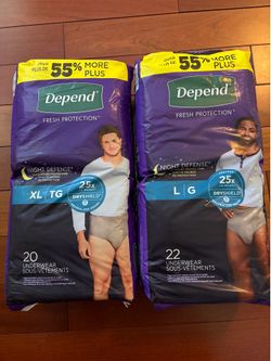 Depend Night Defense Incontinence Underwear for Men, Adult Diapers, $8/each