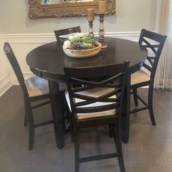 Wood Dining Table 4 Chairs 
