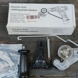 Electric Drill And Battery Operated Drills Shears Turns Your Drill Into Sheet Metal Cutting Shears For Iron Steel Copper Aluminum Brand New $20