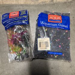 Aquarium Gravel And Plants 