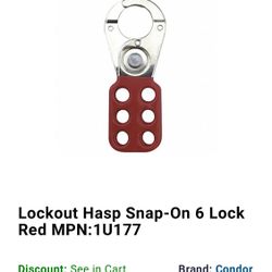 Lockout Hasp Snap-On 6 Lock Red MPN:1U177