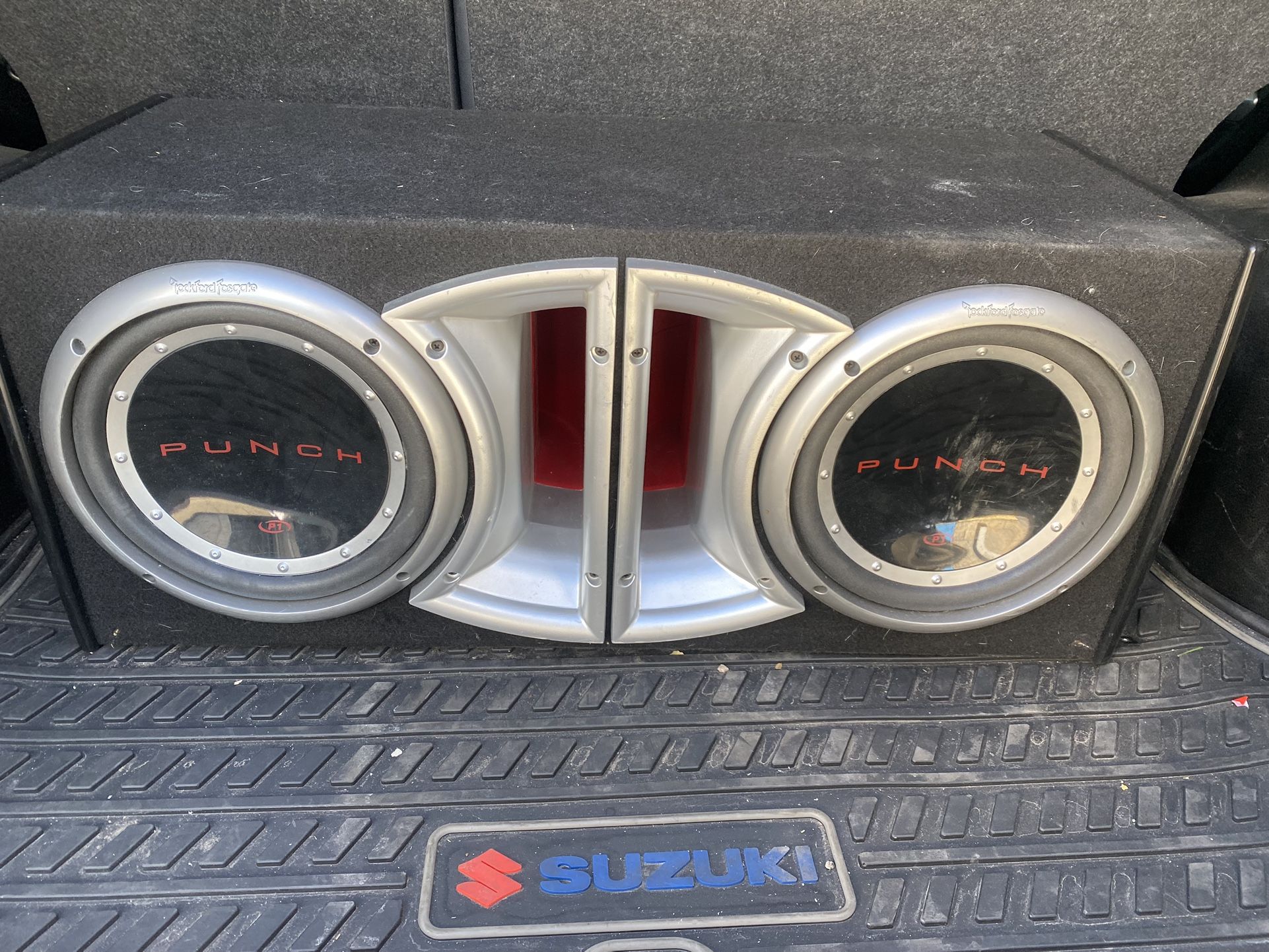 Rockford Fosgate Punch P200-2 With Rockford Fosgate PL1-210 Punch Stage 1 Dual 10” Enclosed Subwoofer