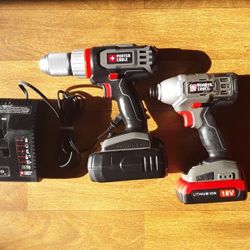 Porter-Cable 18 Volt Drill And Impact Driver Kit With Batteries And Charger