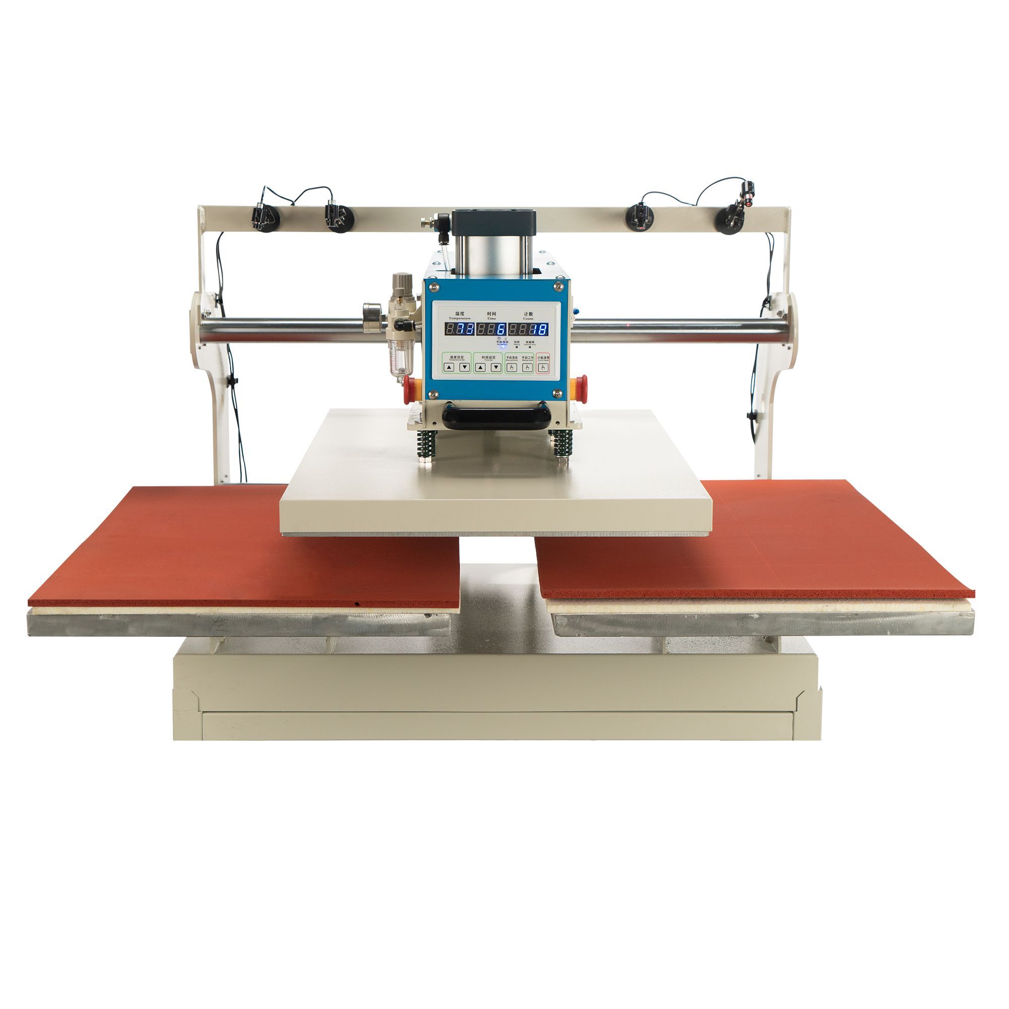 20 x 28 pneumatic up sliding dual platen heat press machine with infrared positioning