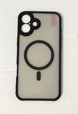 Magnetic Wireless Charging Back Case, Black/Clear Transparent Plastic Cover,2scr