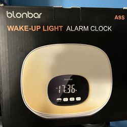 Wake-Up Light Alarm Clock Sunrise Alarm Clock   with Radio, 7 Colored Night Light, Snooze, Adjustable Brightness and Touch Control for Kids 
