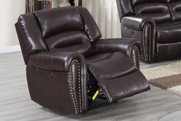 Brown Power Recliner F86267