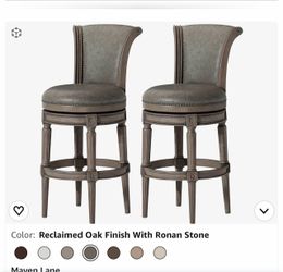 4 Grey faux leather counter stools