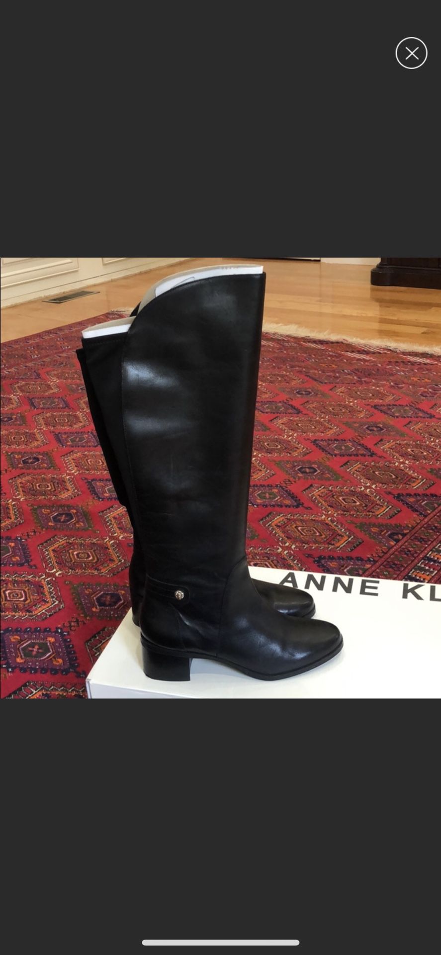 Knee high Anne Klein fashion boots/black/leather
