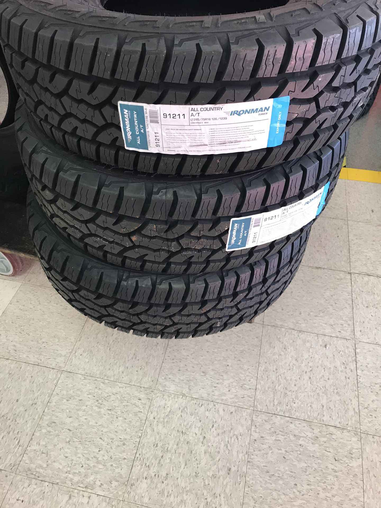 Ironman Truck Tires SIZE 285/75/16 BRAND NEW