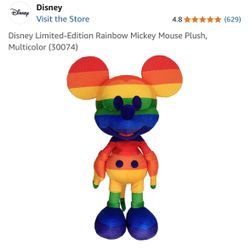 Disney Collectible Limited-Edition Rainbow Mickey Mouse Plush