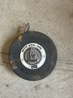 Lufkin vintage 100’ white steel tape