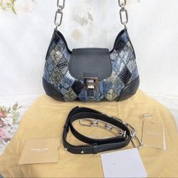 Michael Kors Collection Bancroft Medium Shoulder Bag - Real Snakeskin - Teal $1500 WITH TAGS