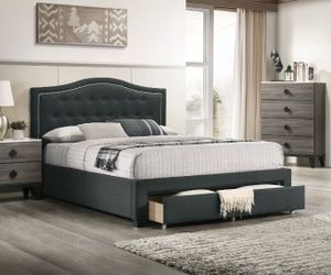 Queen bed frame with storage
