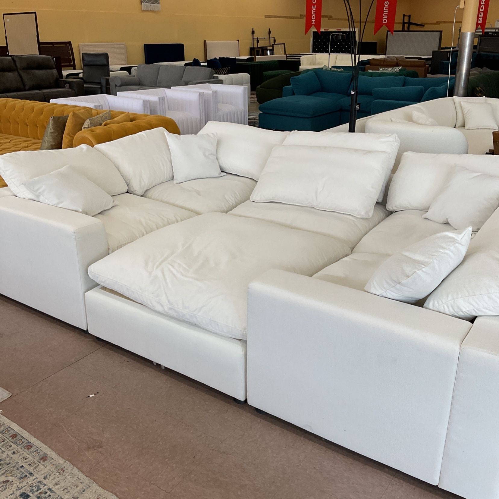 Modern White 6 Piece Modular Sectional Sofa 💕🙈❤️🎶