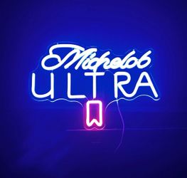 16''x16'' Michelob Ultra Ribbon Beer Vivid LED Neon Sign With Dimmer USB Powered