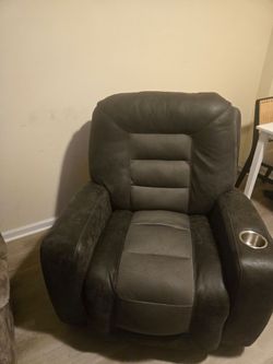 Dark Grey recliner.