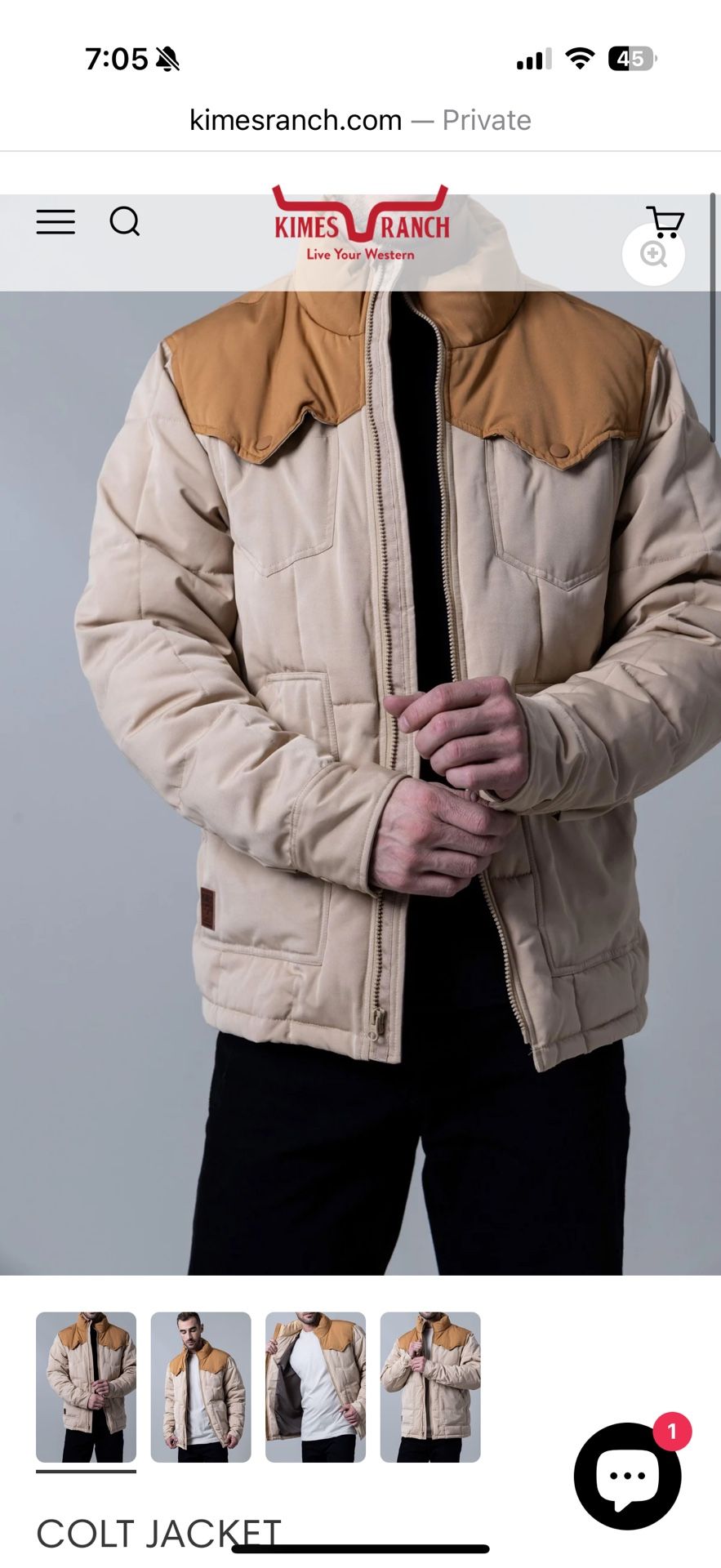 Kimes Ranch Colt jacket Men’s small