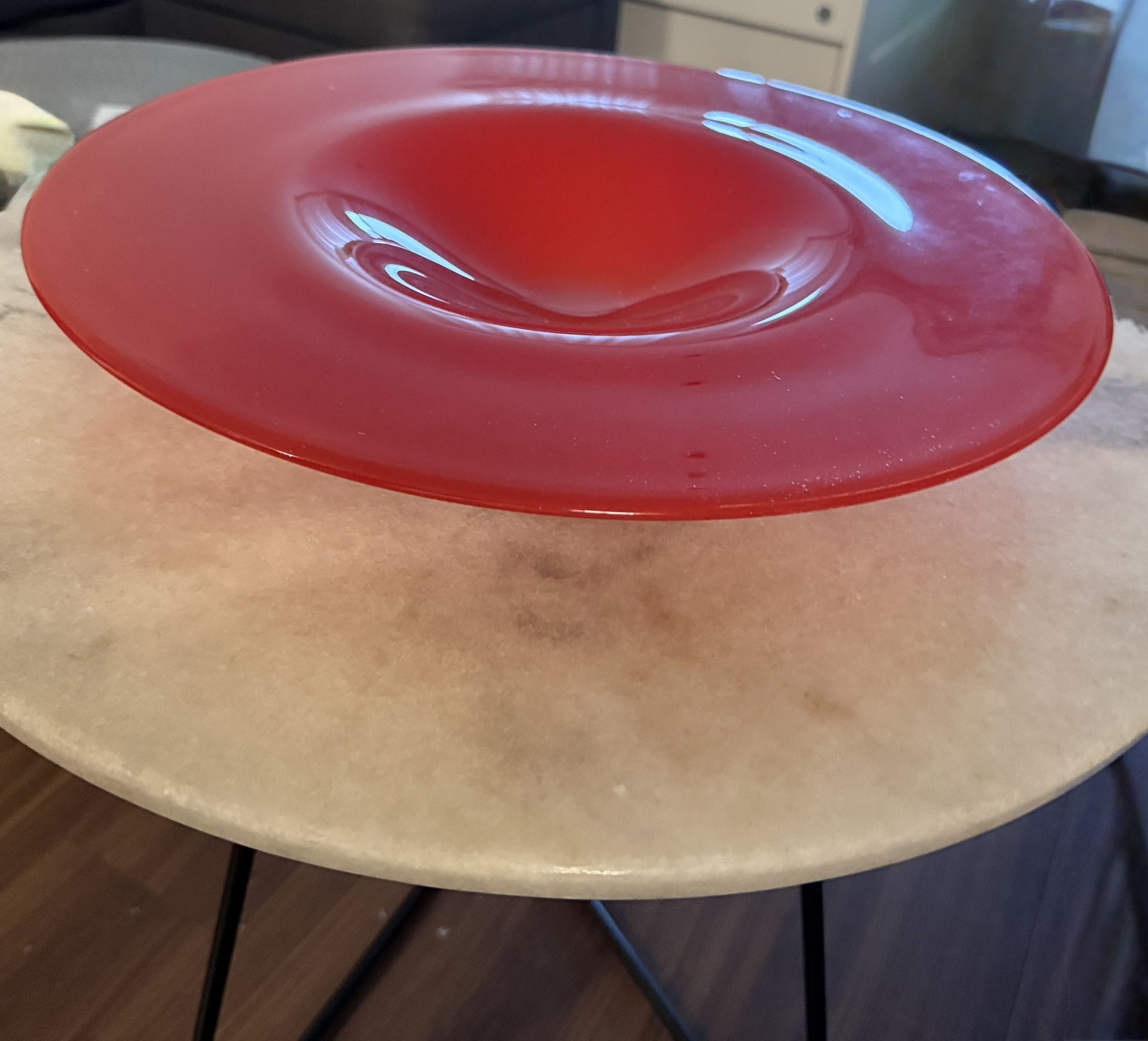 $135 (OBO) - Vintage Collectible Henry Dean Signed Art Glass Charger Centerpiece