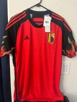 Belgium 2022/23 Home Adidas Authentic Soccer Jersey Red L Large HD9413
