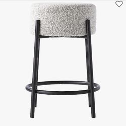 CB2 Peg Boucle 30” Upholstered Counter Stool 