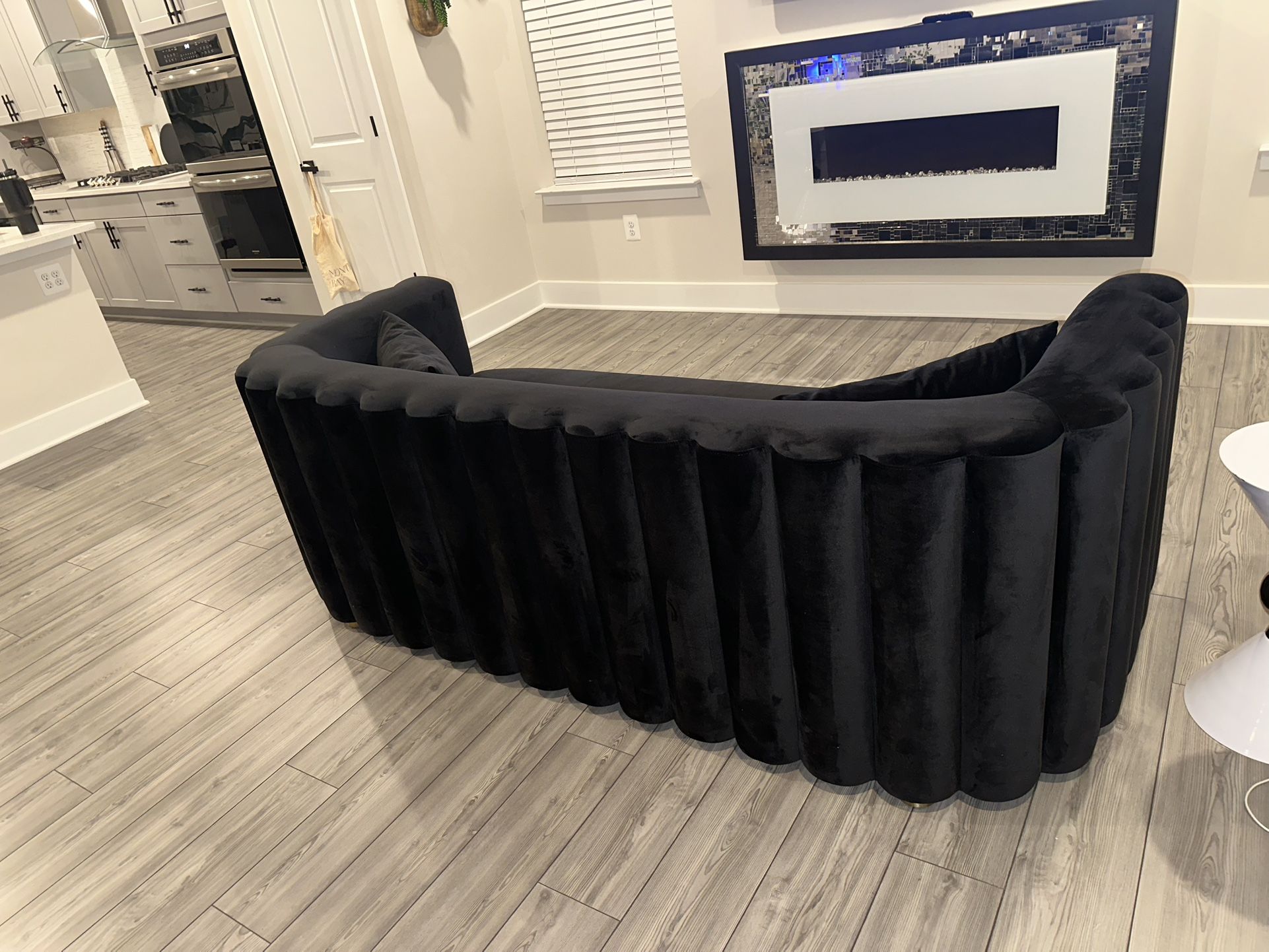 Black Velvet Sofa