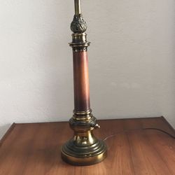 Vintage Stiffel Brass and Wood Lamp
