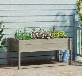 Elevated Wooden Raised Garden Planter Box