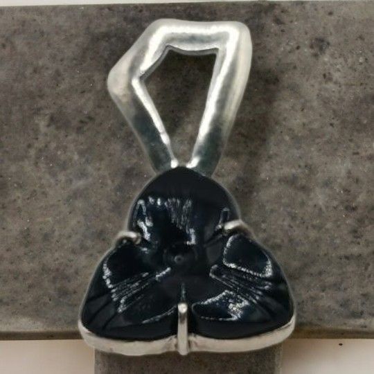 Vintage Sterling and Onyx Pendant