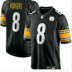 New! Men's Pittsburgh Steelers Aaron Rodgers Black Game Jersey XL