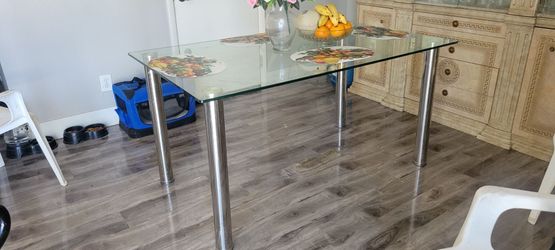 Glass dining table