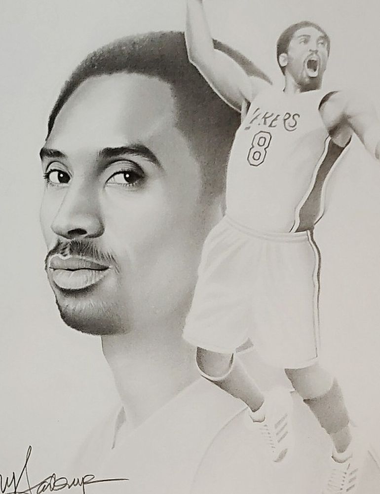 ARTIST SIGNED PRINT OF KOBE BRYANT,All Products : American Fashion Style Bags On Sale