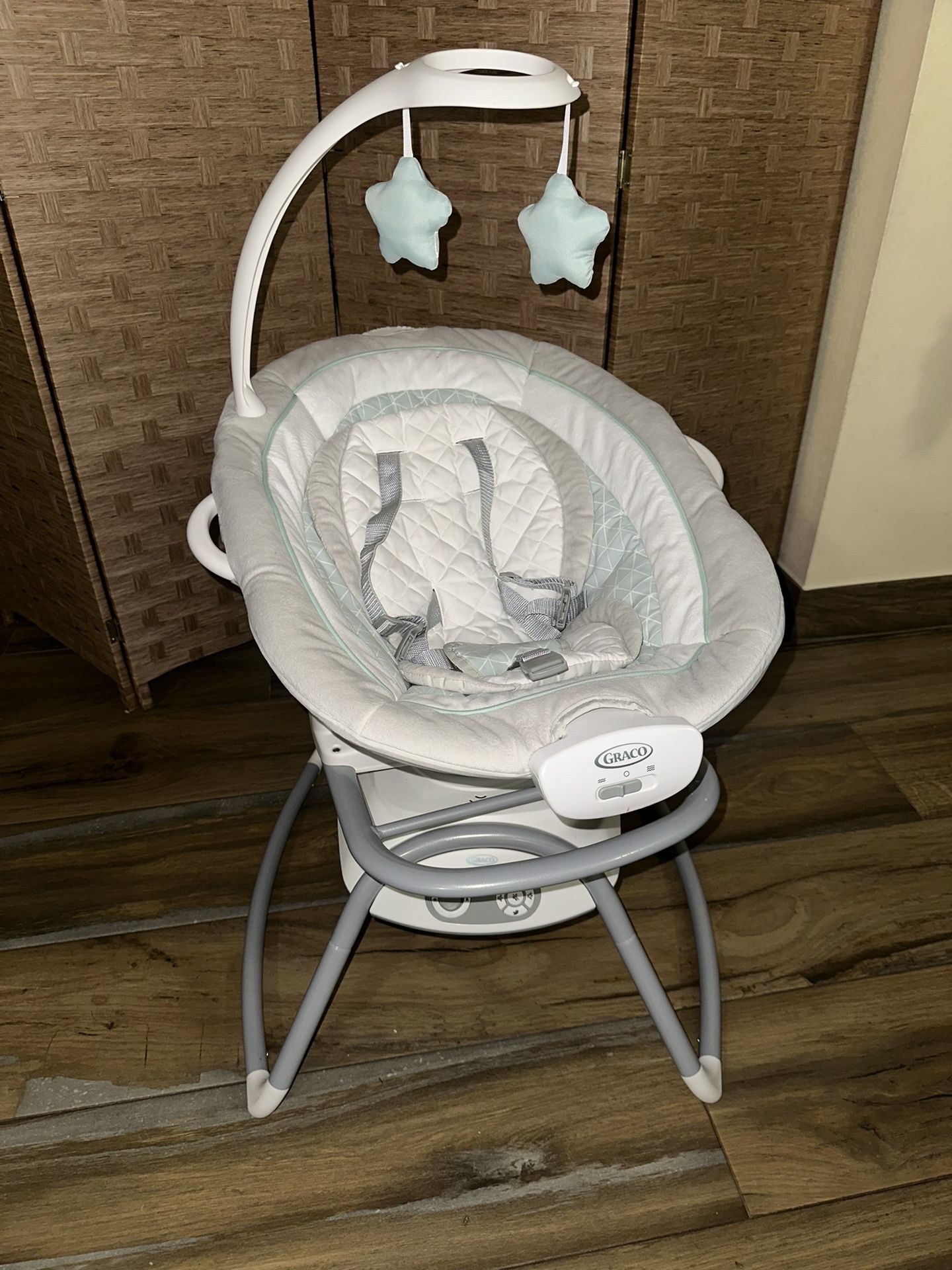 Graco Baby Swing with Vibration & Sounds β Gray/Blue