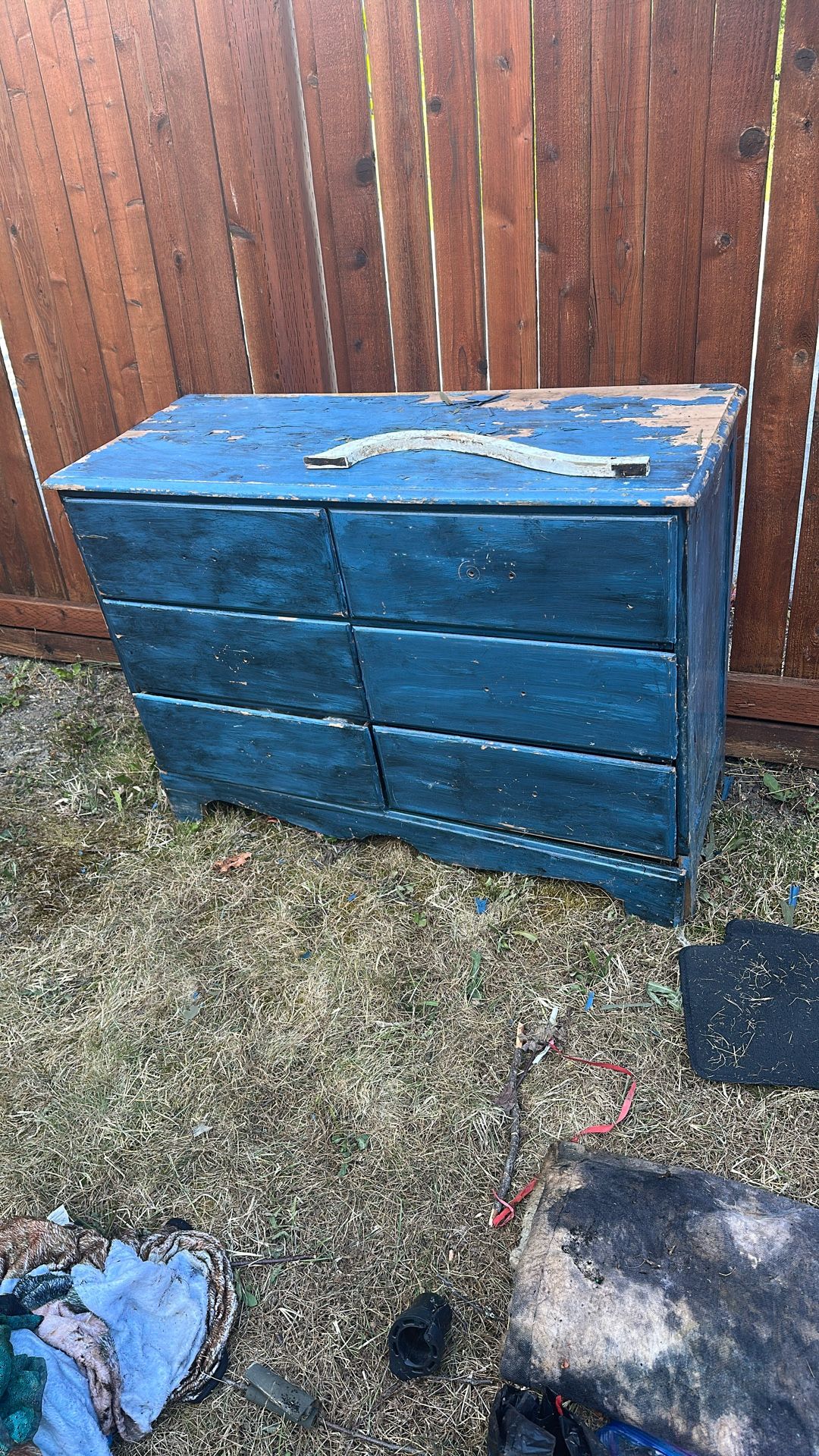 Blue Drawer With Mirror $25