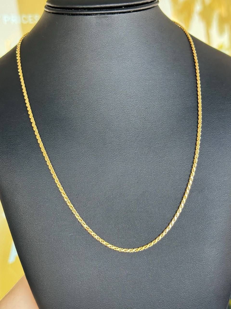 18k solid yellow gold flat rope style 24.5” chain necklace 11.5 g