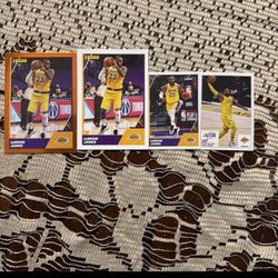 Lebron James Cards And Stickers. 51 Out Of 99 Orange Plated Card Of Lebron.