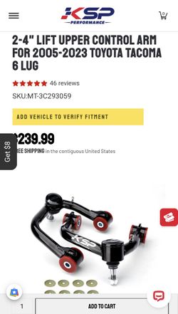 2-4" Lift Upper Control Arm for 2005-2023 Toyota Tacoma 6 lug