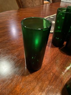 Emerald Green Reims France Tumblers Set of 12