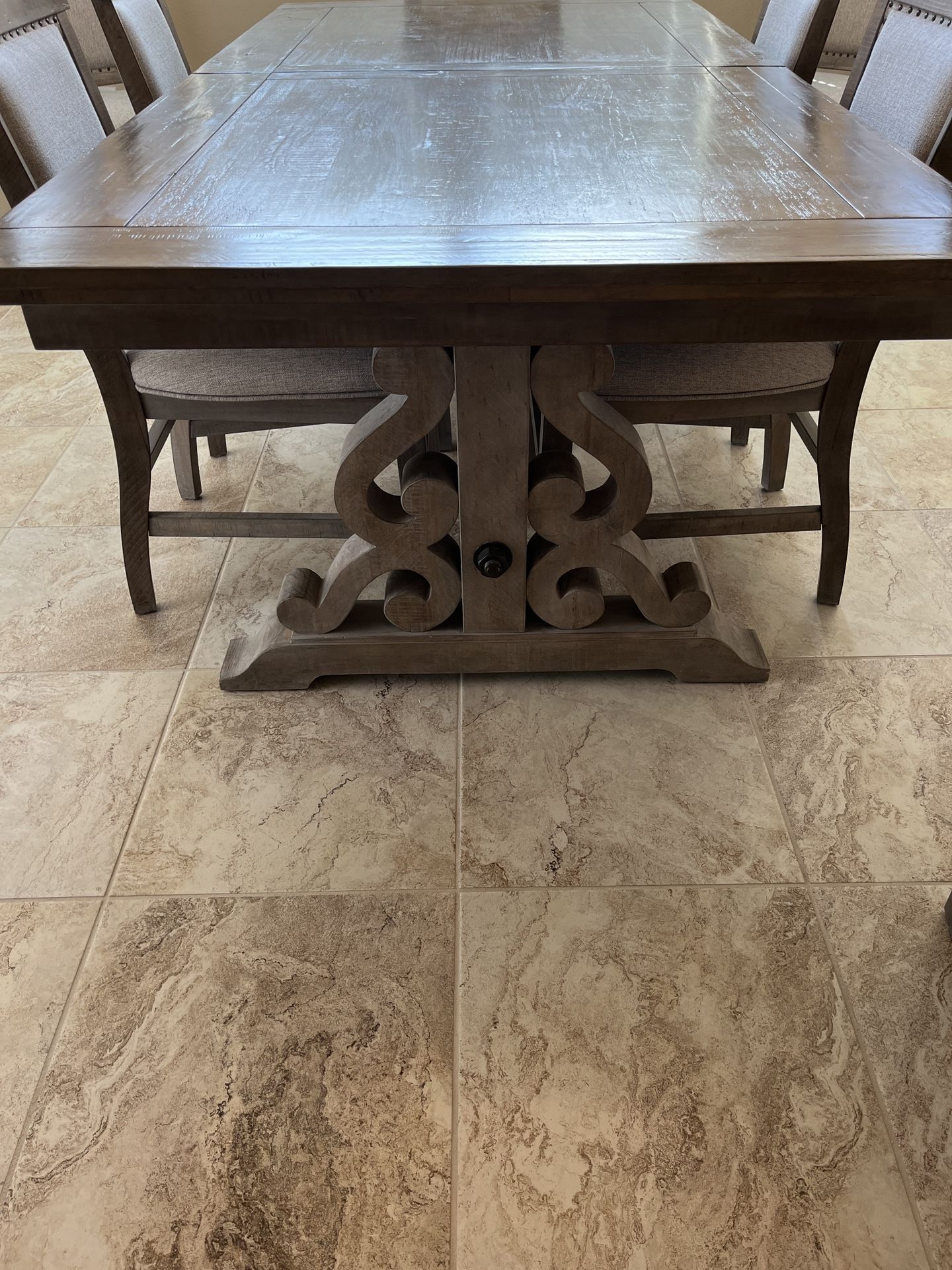 Grey Table And 8 Chairs