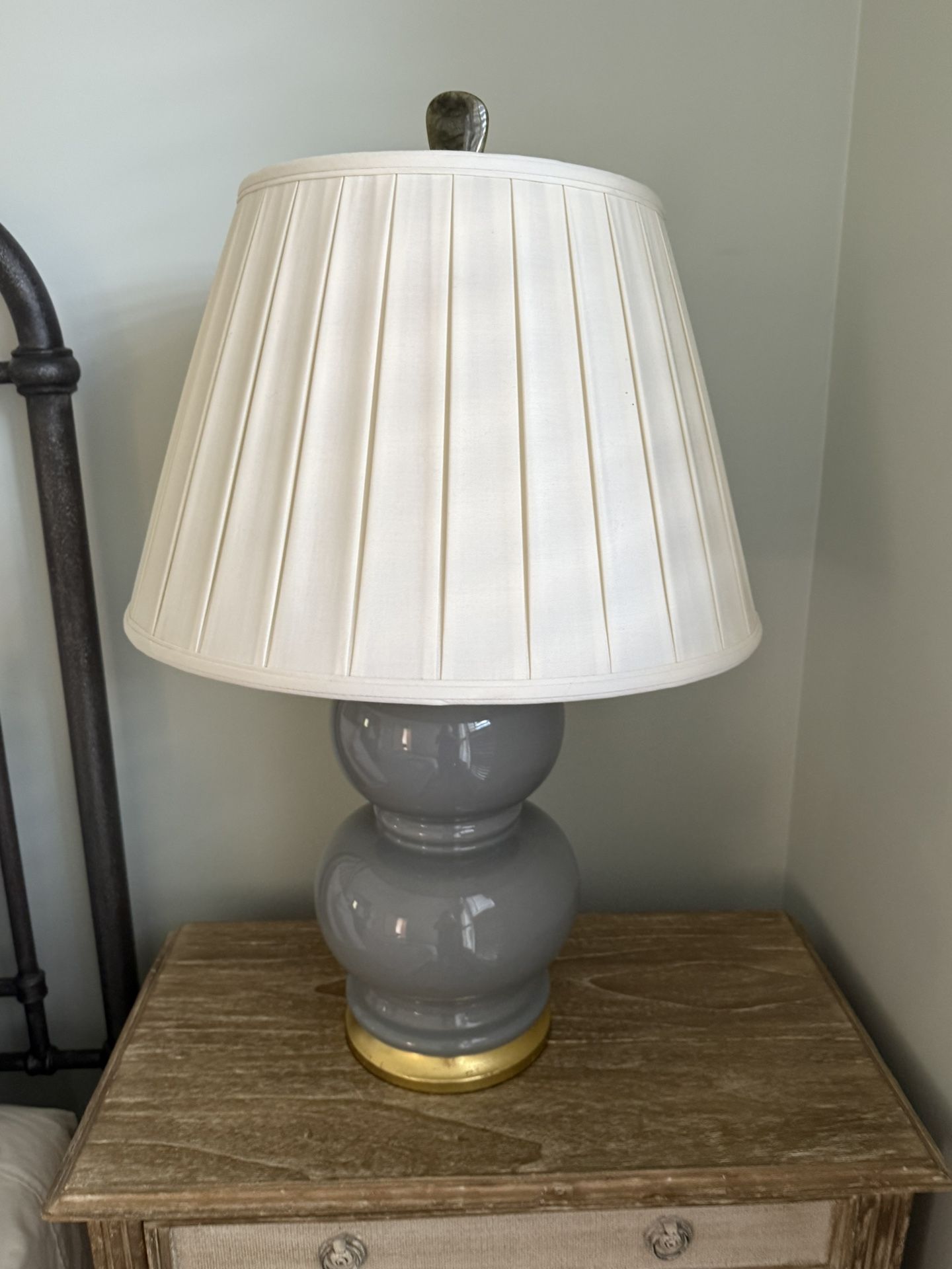 Pair Grey Double Gourd Lamps