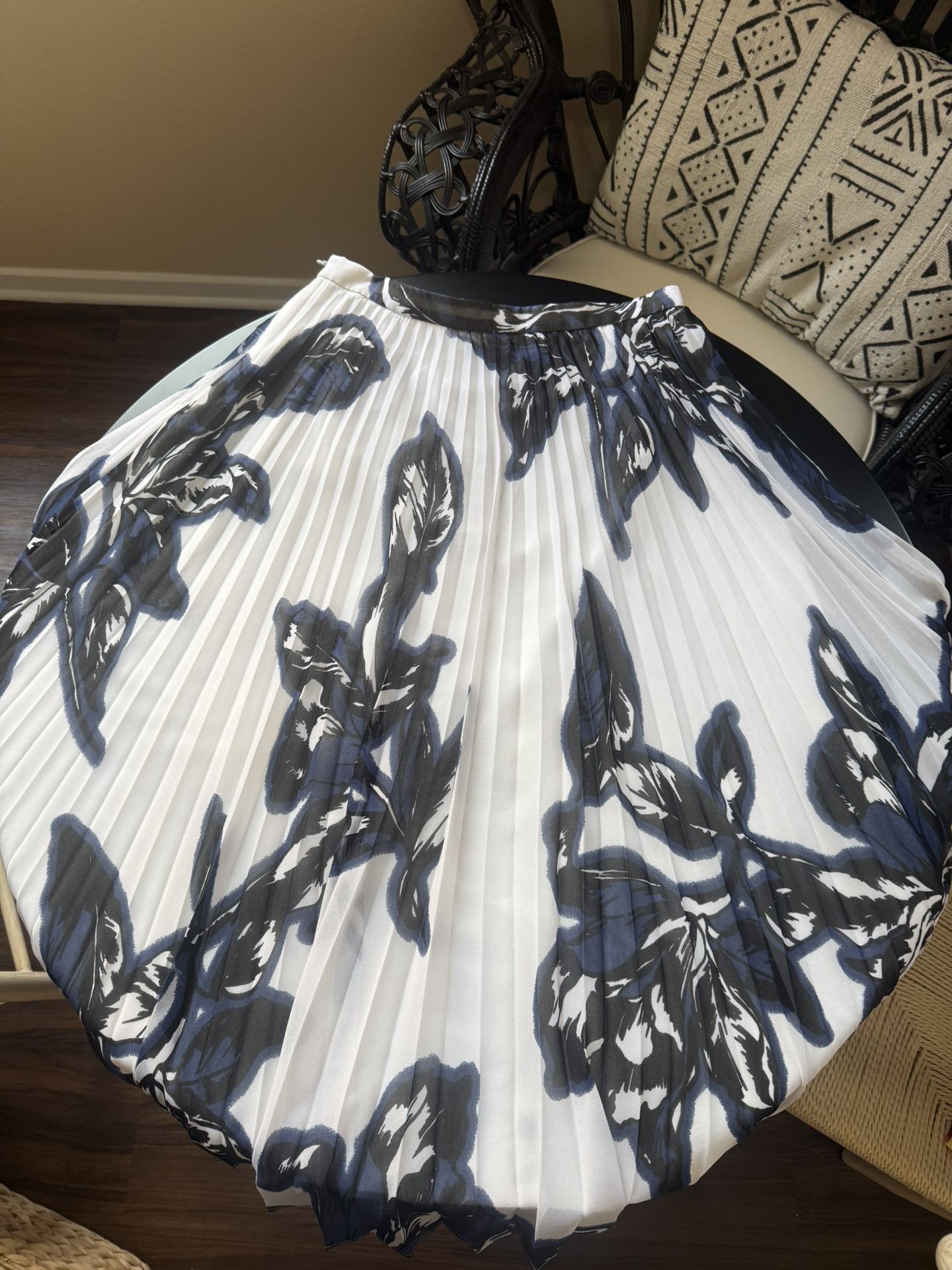 Banana Republic Floral Pleated Midi Skirt