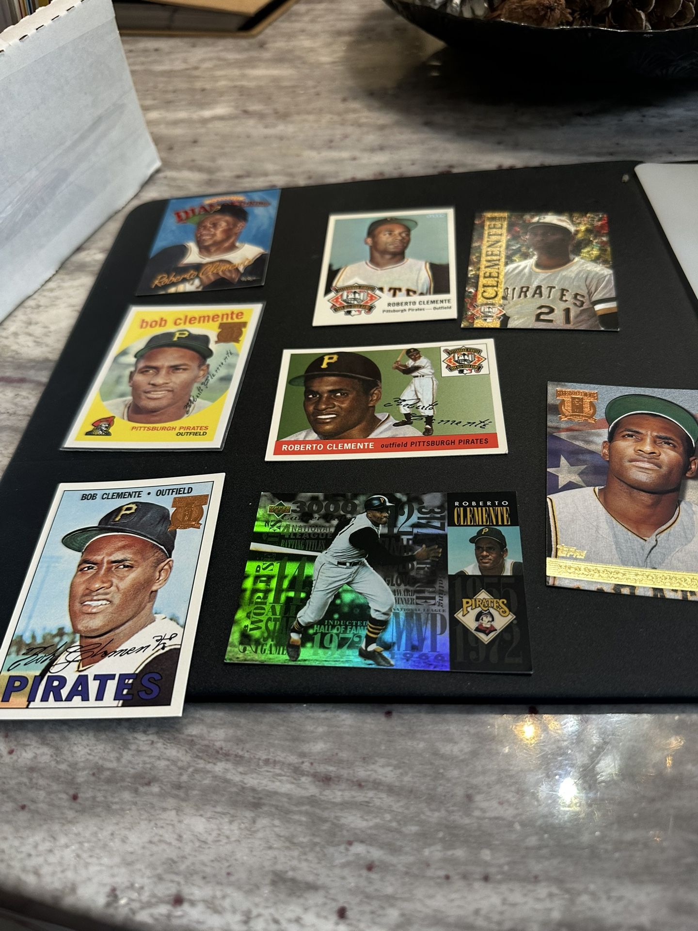 A Set Of Roberto Clemente Baseball Cards In A 90S Rare But Productive