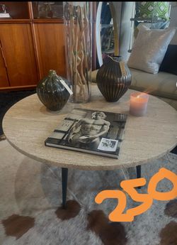 Travertine stone coffee table